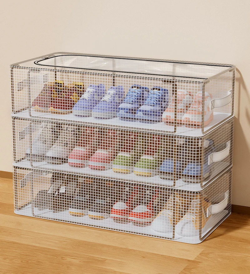 Joybos® Boîte de rangement à chaussures transparente et anti-poussière pliable de grande capacité F248