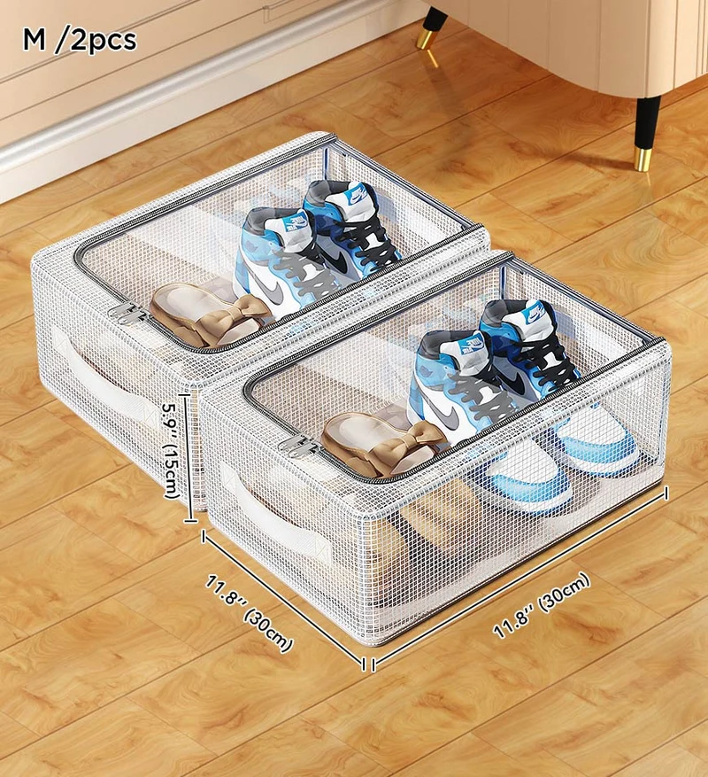 Joybos® Boîte de rangement à chaussures transparente et anti-poussière pliable de grande capacité F248
