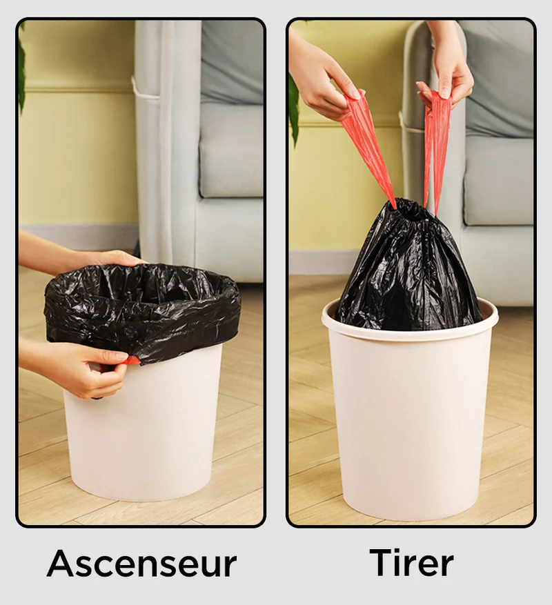 Joybos® Sacs Poubelles Noires avec Cordon de Serrage 20L F61