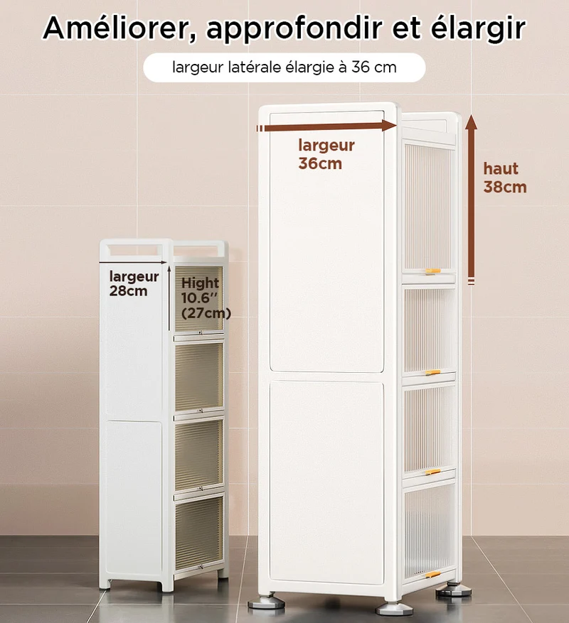Joybos® Armoire de Rangement de Cuisine en Métal Multifonction Étroite F237