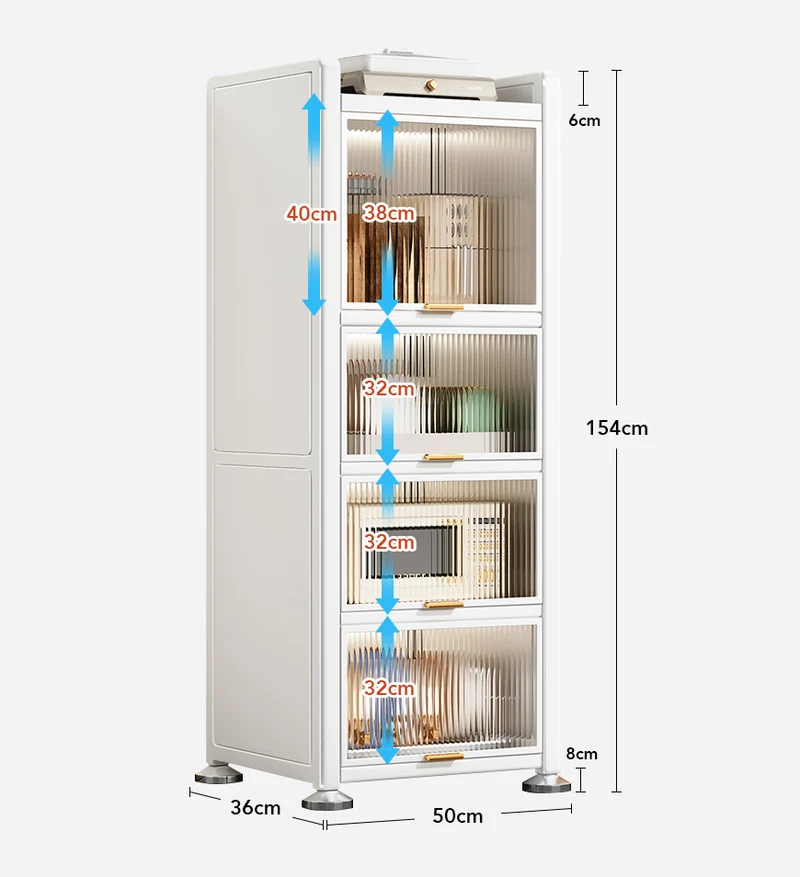 Joybos® Armoire de Rangement de Cuisine en Métal Multifonction Étroite F237