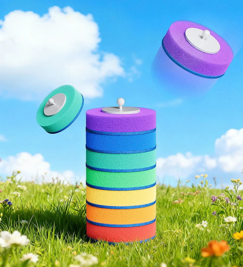 Joybos® Recharges de brosses de toilette arc-en-ciel, 7 couleurs, têtes de nettoyage jetables Z210