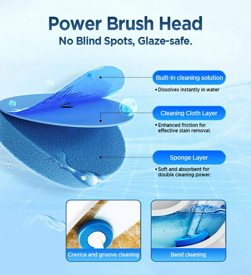Joybos® Recharges de brosses de toilette arc-en-ciel, 7 couleurs, têtes de nettoyage jetables Z210