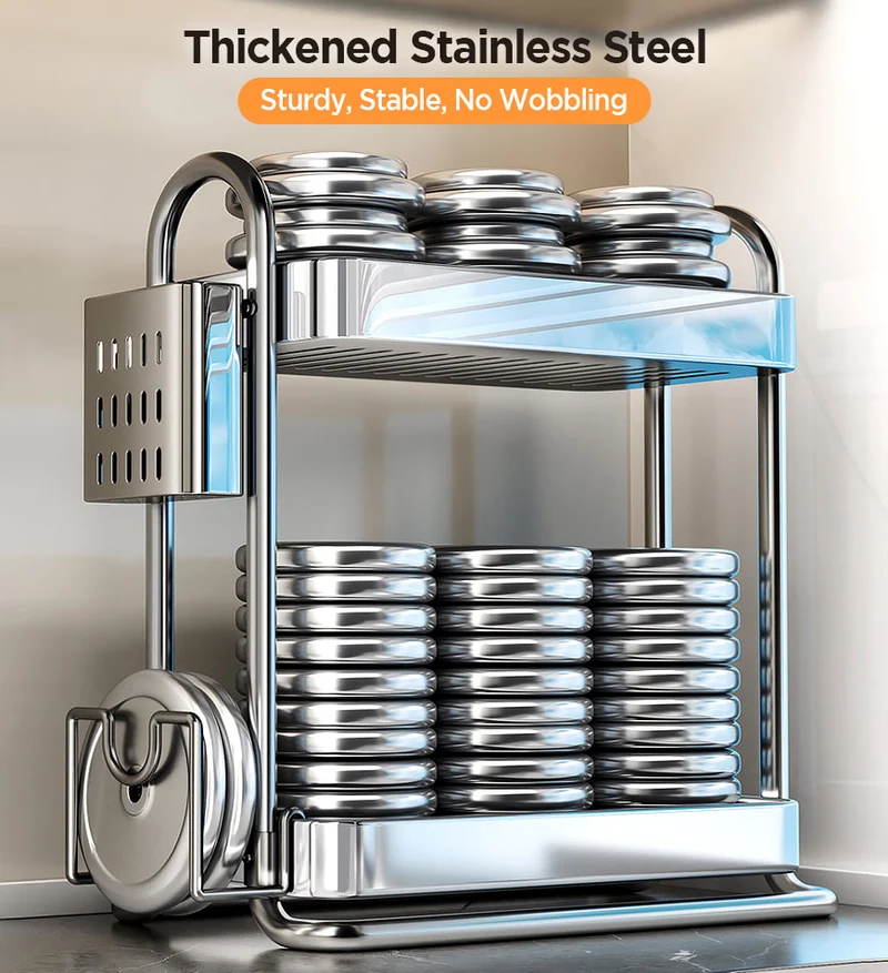 Joybos® Porte-épices de cuisine en acier inoxydable – Étagère de cuisine au design compact et gain de place – Idéal pour les petites cuisines F271