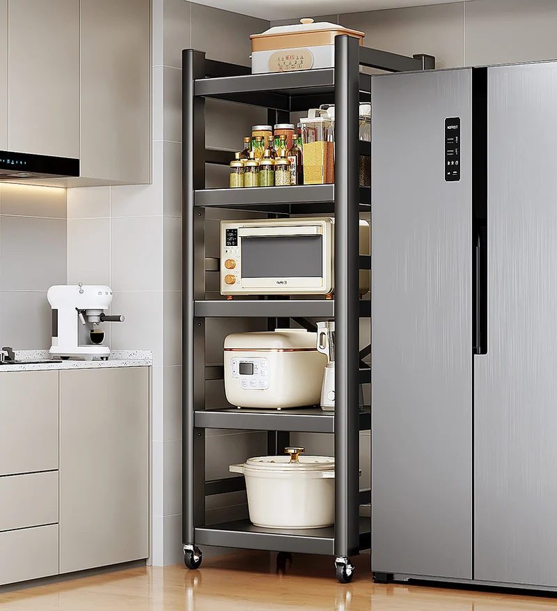 Joybos® Étagère de rangement étroite pour cuisine, support multi-niveaux pour micro-ondes, robuste et pliable F273