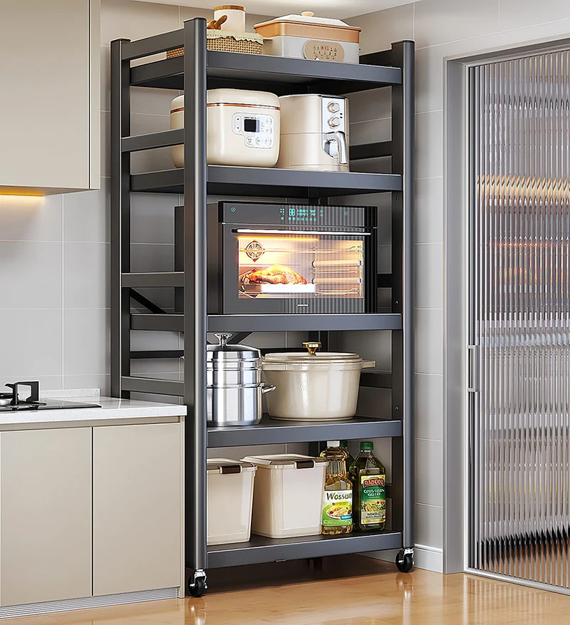 Joybos® Étagère de rangement étroite pour cuisine, support multi-niveaux pour micro-ondes, robuste et pliable F273