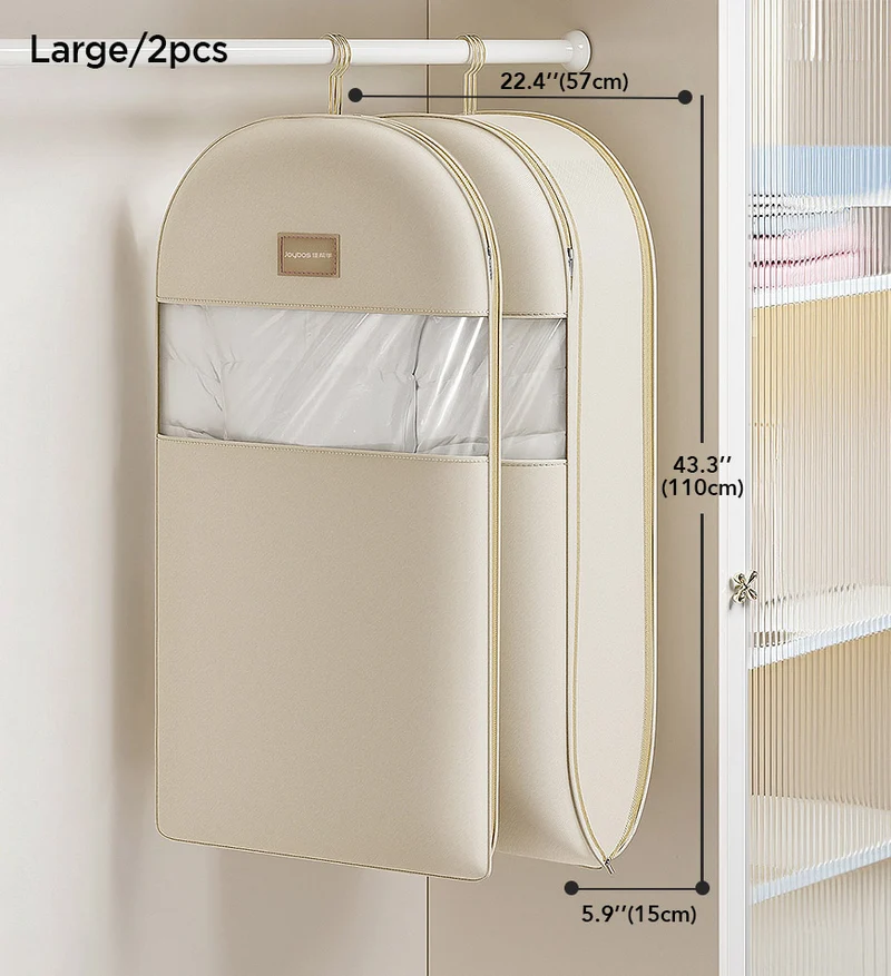 Joybos® Housse à vêtements gain de place, fermeture éclair à auto-compression, housse de costume robuste pour penderie F276