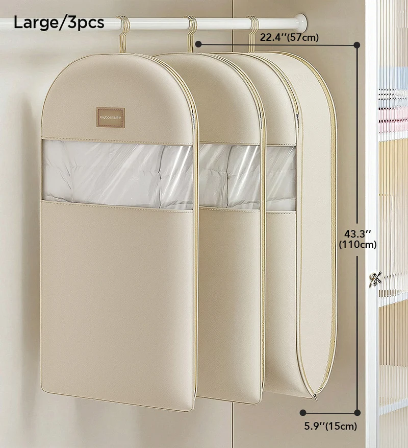 Joybos® Housse à vêtements gain de place, fermeture éclair à auto-compression, housse de costume robuste pour penderie F276