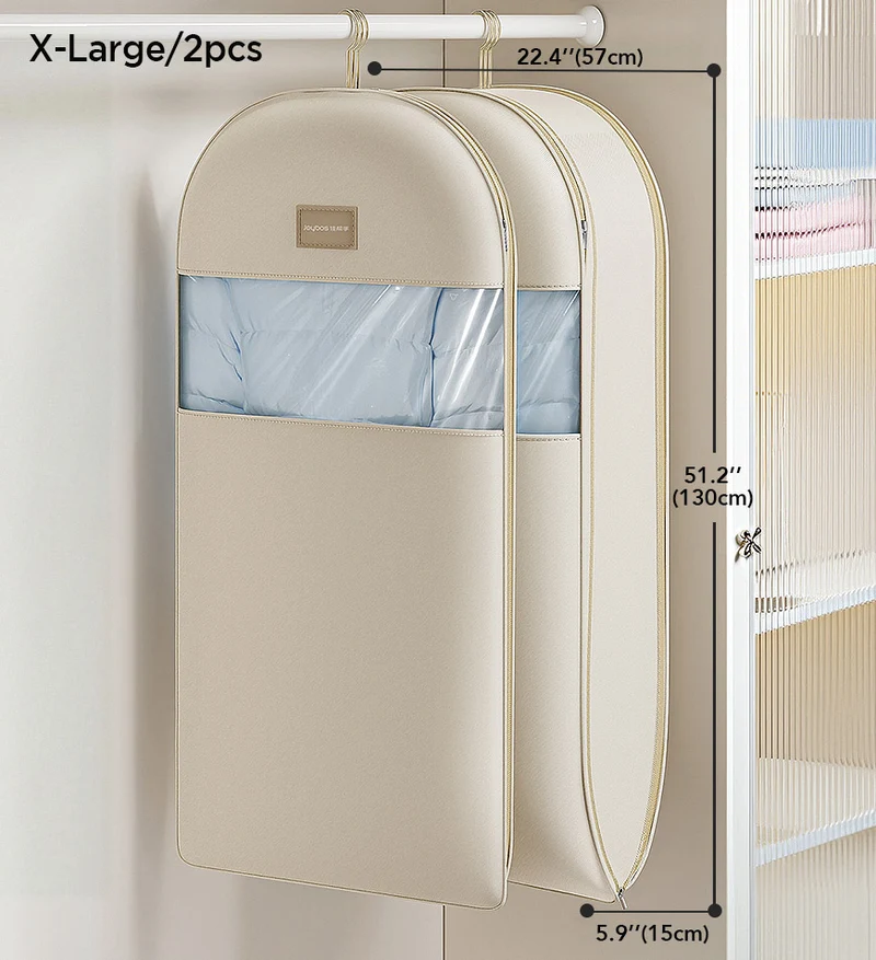 Joybos® Housse à vêtements gain de place, fermeture éclair à auto-compression, housse de costume robuste pour penderie F276