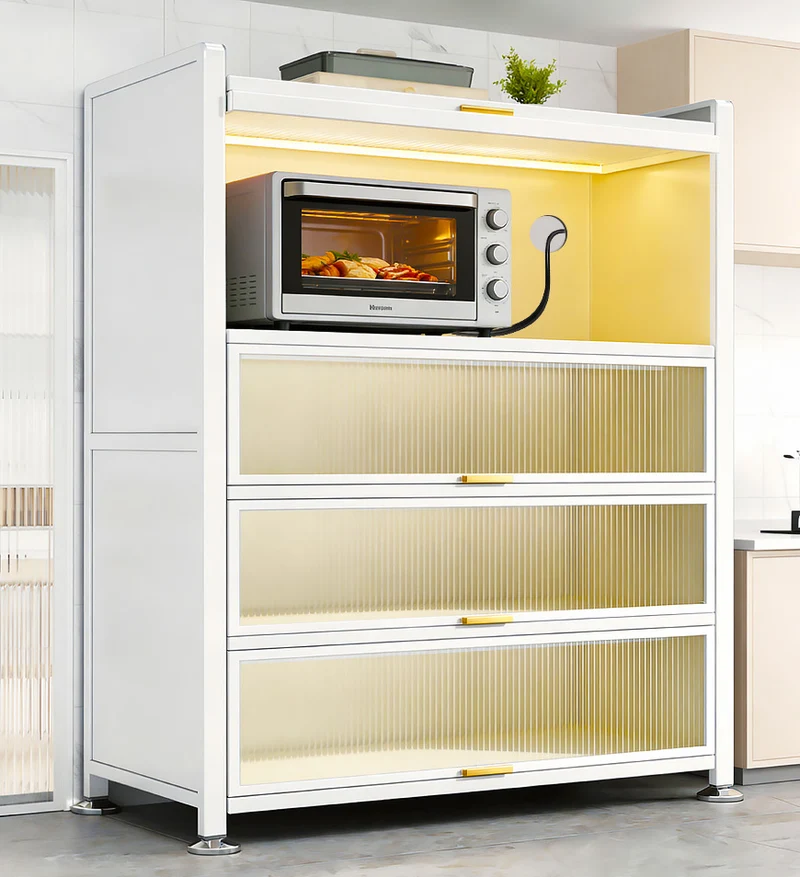 Joybos® Armoires de Rangement en Métal à 5 Niveaux avec Portes Transparentes F561