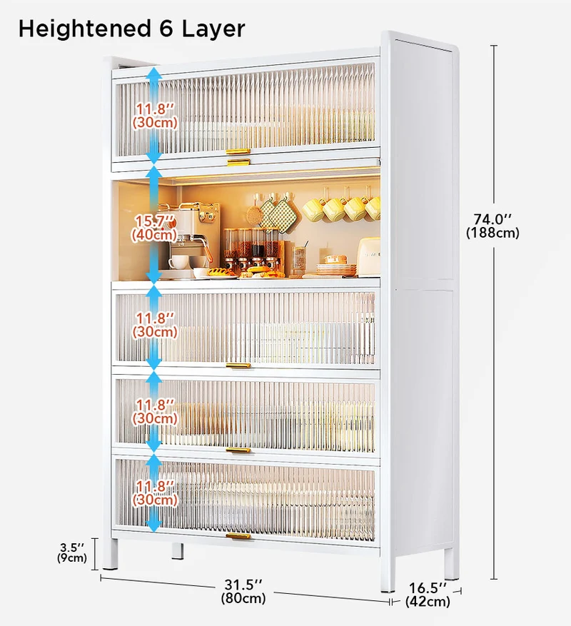 Joybos® Armoire de Rangement de Cuisine Surélevée en Métal F2381