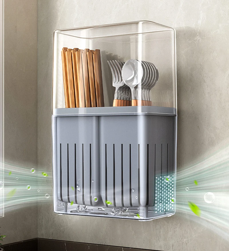 Joybos® Organisateur de Couverts Comptoir Antipoussière avec Trou de Drainage Z118