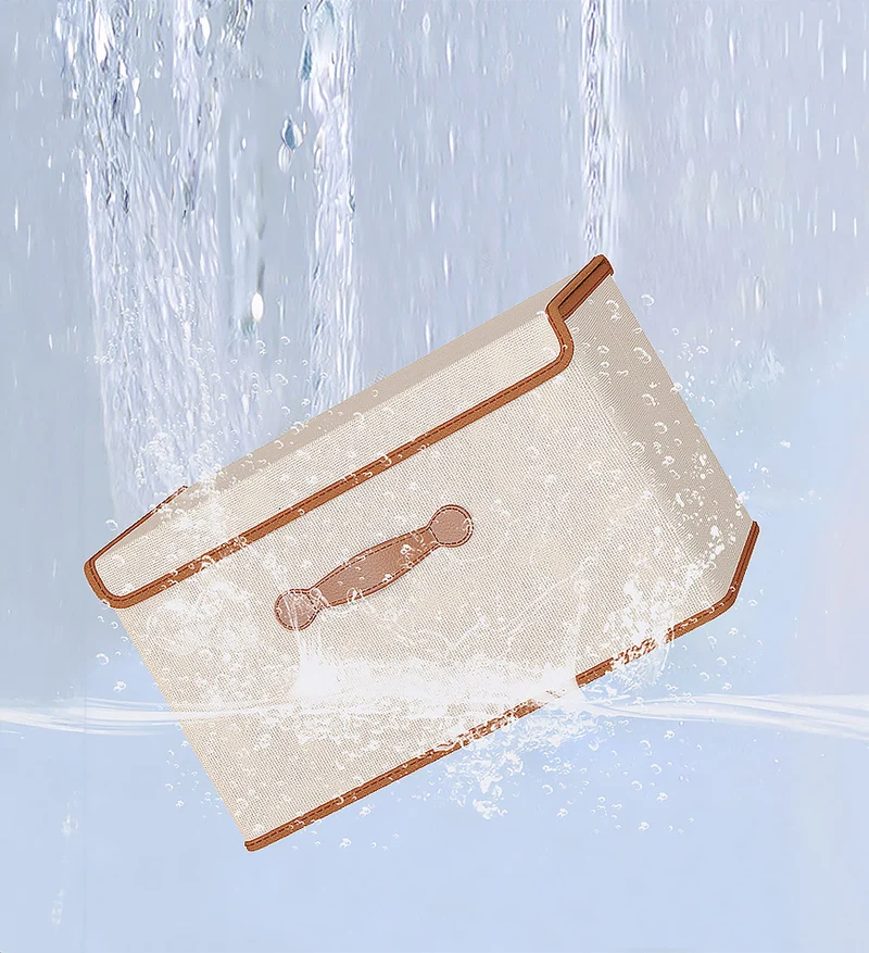Joybos® Boîtes de Rangement Pliables avec Couvercles et Poignée en Cuir