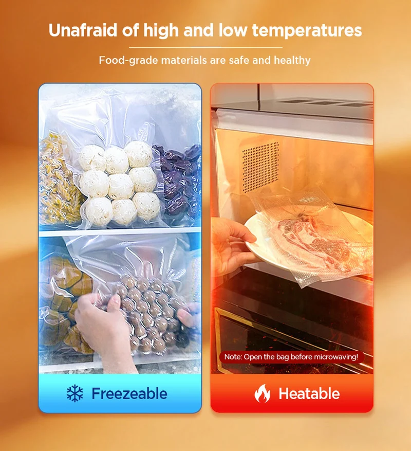 Joybos® Sachets de mise sous vide (50 pièces) pour la conservation des aliments et la préparation des repas F269