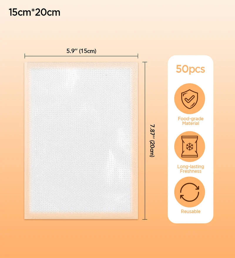 Joybos® Sachets de mise sous vide (50 pièces) pour la conservation des aliments et la préparation des repas F269