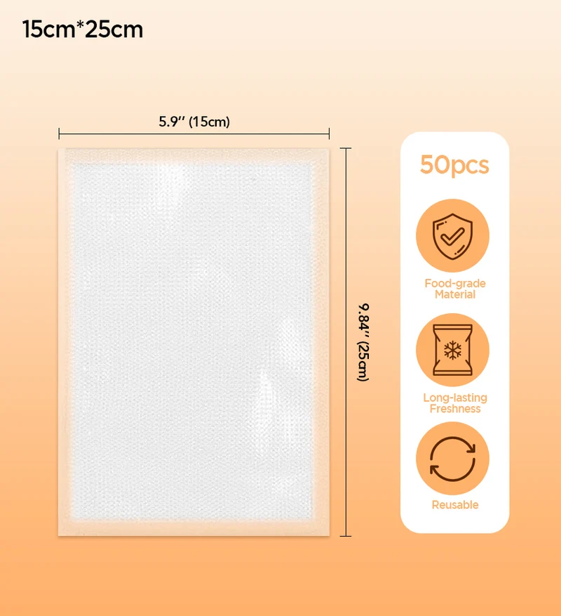 Joybos® Sachets de mise sous vide (50 pièces) pour la conservation des aliments et la préparation des repas F269