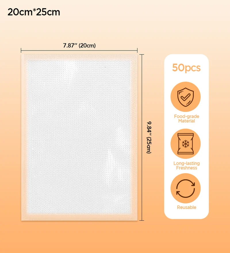 Joybos® Sachets de mise sous vide (50 pièces) pour la conservation des aliments et la préparation des repas F269