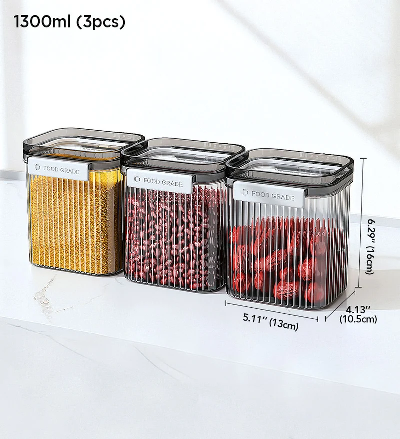 Joybos® Lot de 3 bocaux de cuisine hermétiques F264