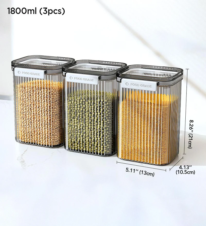 Joybos® Lot de 3 bocaux de cuisine hermétiques F264