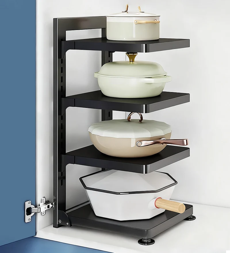 Joybos® Étagère de cuisine à plusieurs niveaux, support de rangement en métal robuste et réglable F261