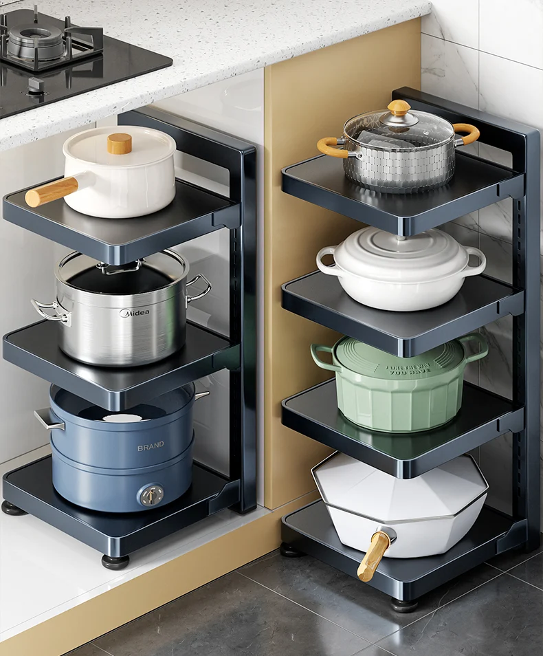 Joybos® Étagère de cuisine à plusieurs niveaux, support de rangement en métal robuste et réglable F261