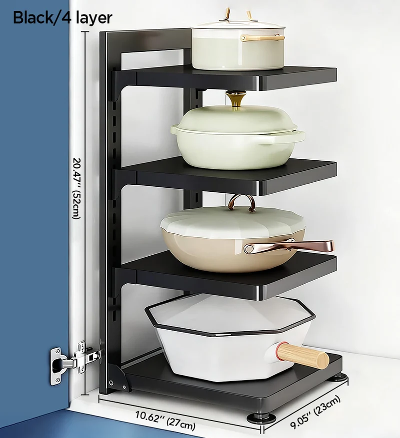 Joybos® Étagère de cuisine à plusieurs niveaux, support de rangement en métal robuste et réglable F261