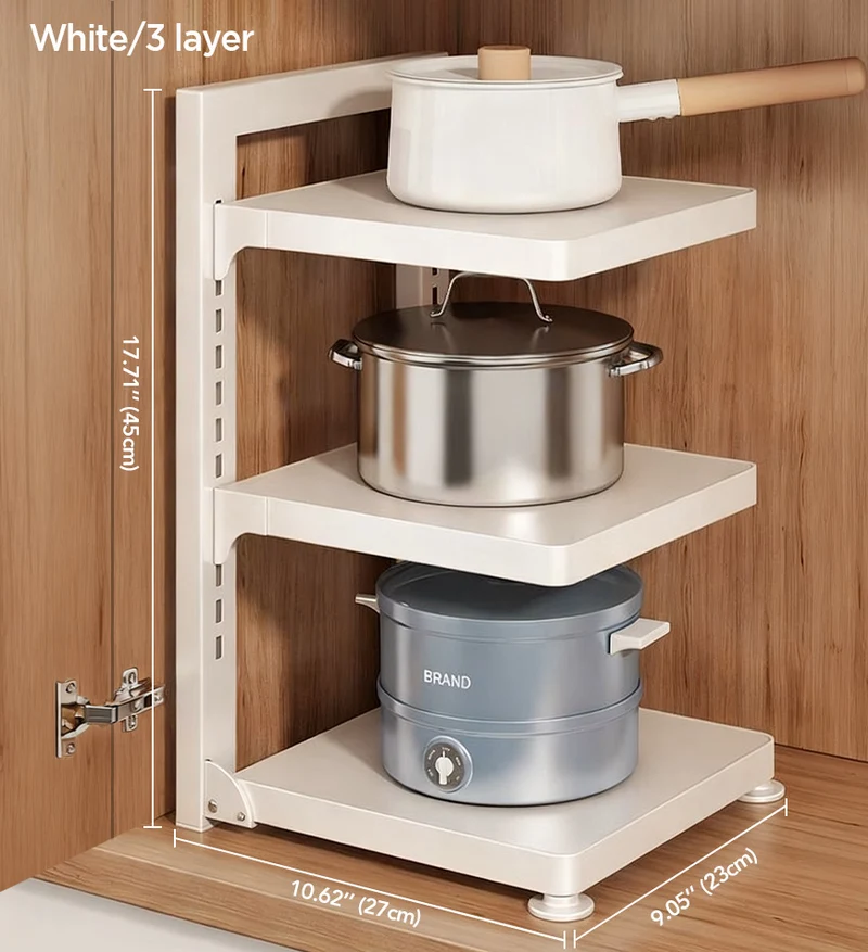 Joybos® Étagère de cuisine à plusieurs niveaux, support de rangement en métal robuste et réglable F261