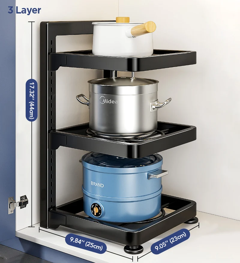 Joybos® Étagère de rangement multi-niveaux pour la maison, support de rangement pour casseroles sous évier F260