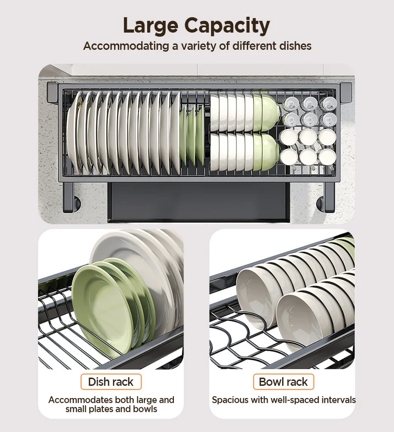 Joybos® Organisateur de cuisine robuste avec égouttoir et bac de récupération F246