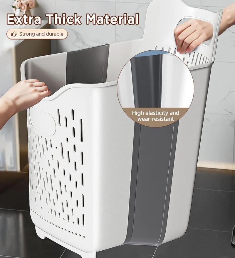 Joybos® Panier à linge pliable suspendu avec poignée de transport F259