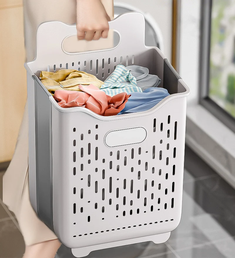 Joybos® Panier à linge pliable suspendu avec poignée de transport F259