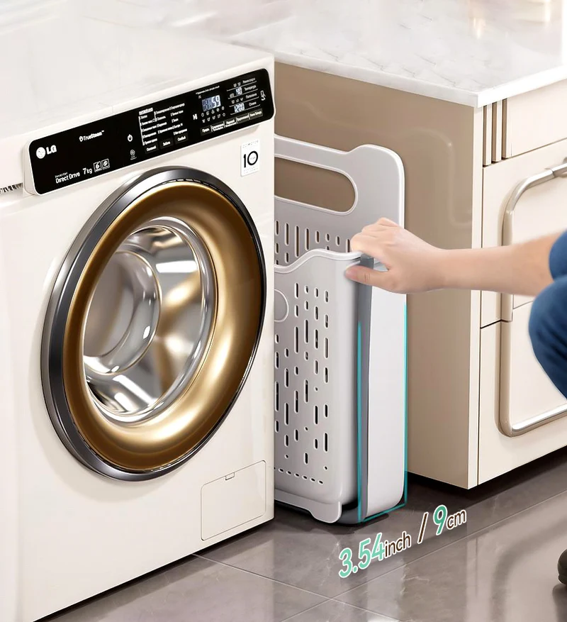 Joybos® Panier à linge pliable suspendu avec poignée de transport F259