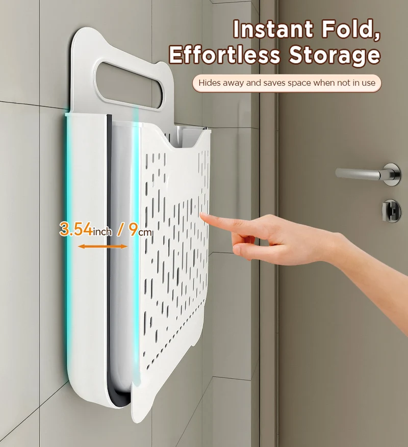 Joybos® Panier à linge pliable suspendu avec poignée de transport F259