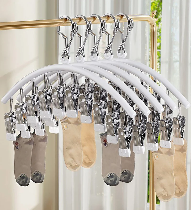 Joybos® Séchoir à linge en acier inoxydable, cintres coupe-vent F247
