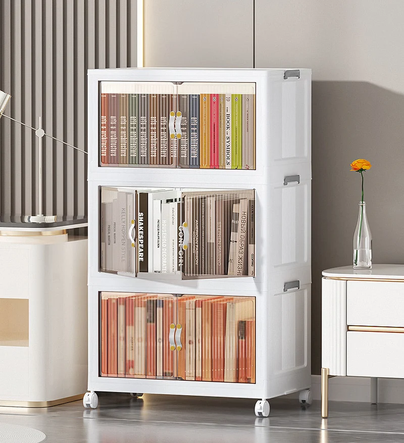 Joybos®Bacs de Rangement Empilables avec Couvercles et Portes