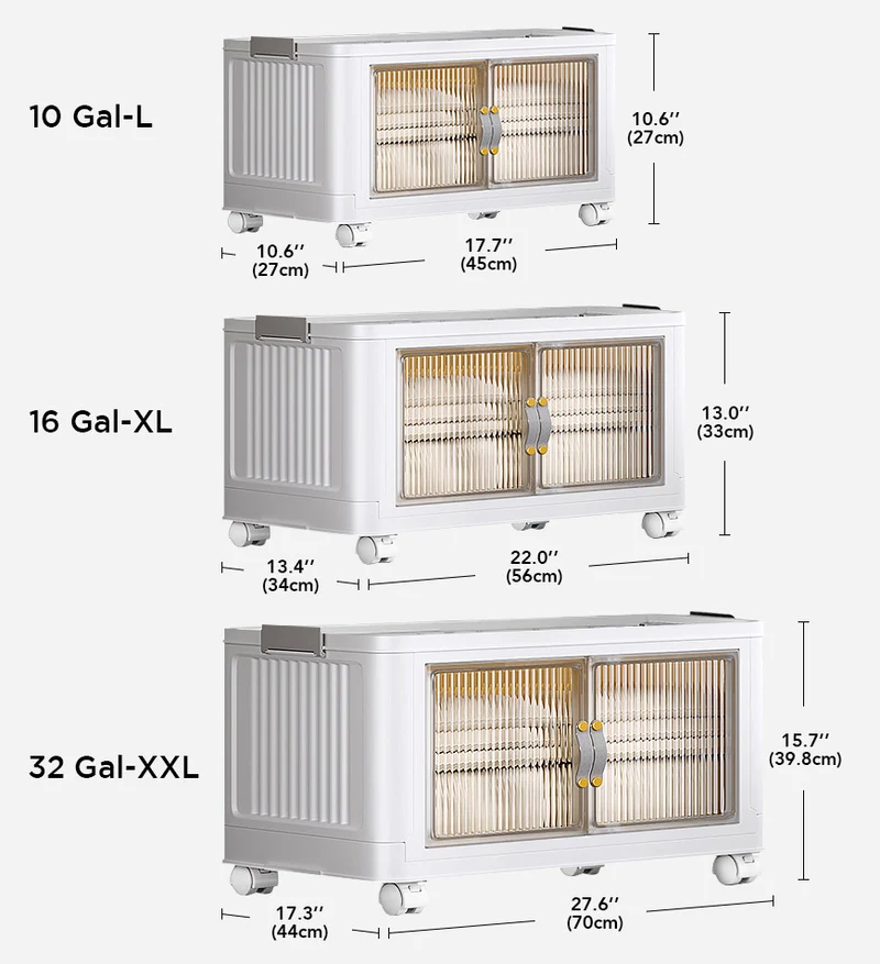 Joybos®Bacs de Rangement Empilables avec Couvercles et Portes