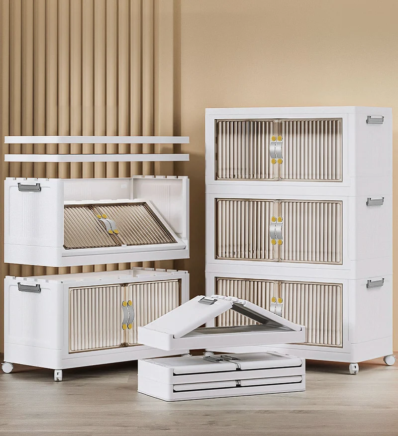 Joybos®Bacs de Rangement Empilables avec Couvercles et Portes