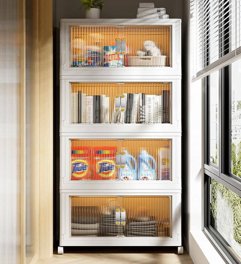Joybos®Bacs de Rangement Empilables avec Couvercles et Portes