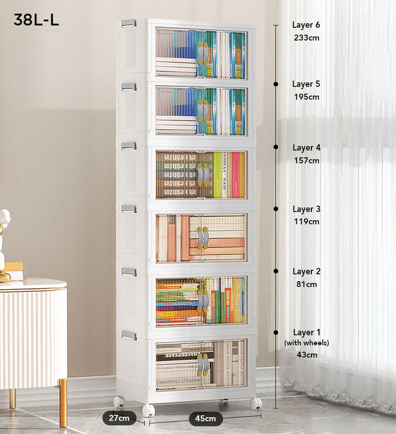 Joybos®Bacs de Rangement Empilables avec Couvercles et Portes