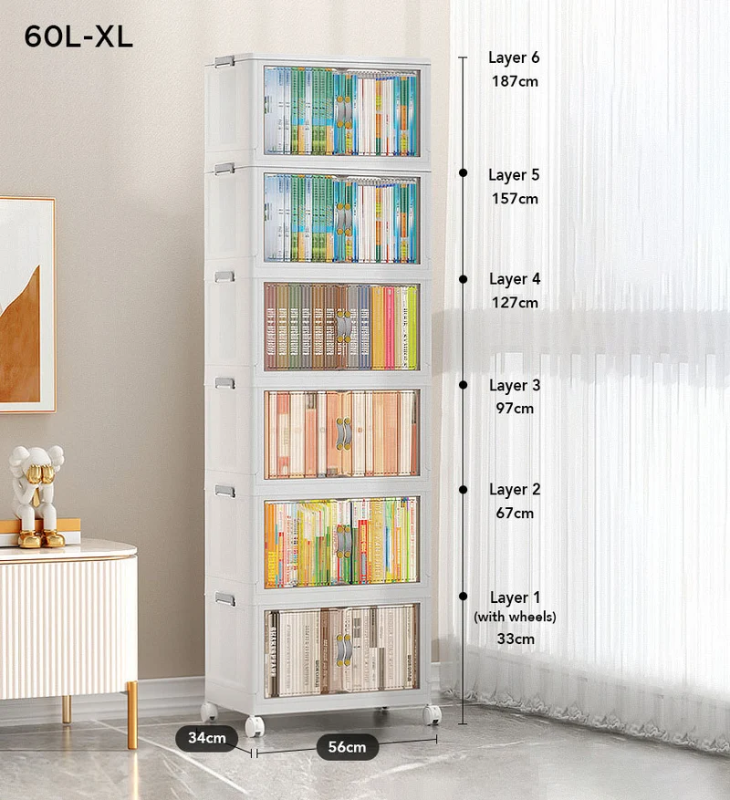 Joybos®Bacs de Rangement Empilables avec Couvercles et Portes