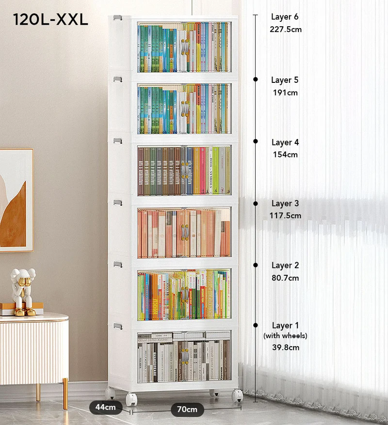 Joybos®Bacs de Rangement Empilables avec Couvercles et Portes