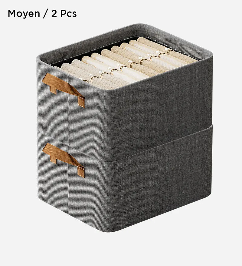 Joybos® Panier de Rangement Ouvert Pliable en Lin de Coton avec Poignées F44