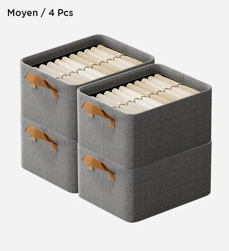 Joybos® Panier de Rangement Ouvert Pliable en Lin de Coton avec Poignées F44