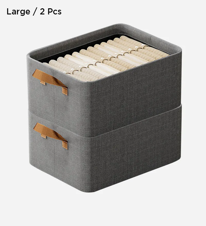 Joybos® Panier de Rangement Ouvert Pliable en Lin de Coton avec Poignées F44