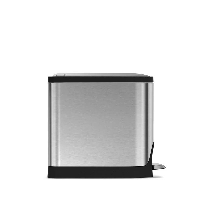 poubelle papillon à pédale 10 L, acier bronze foncé