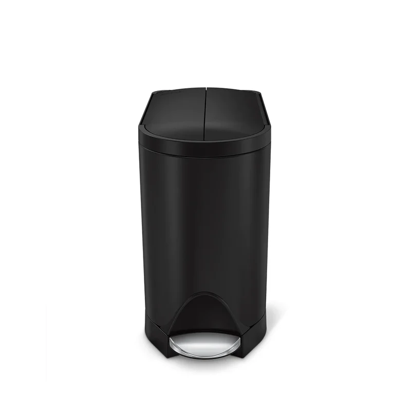 poubelle papillon à pédale 10 L, acier bronze foncé