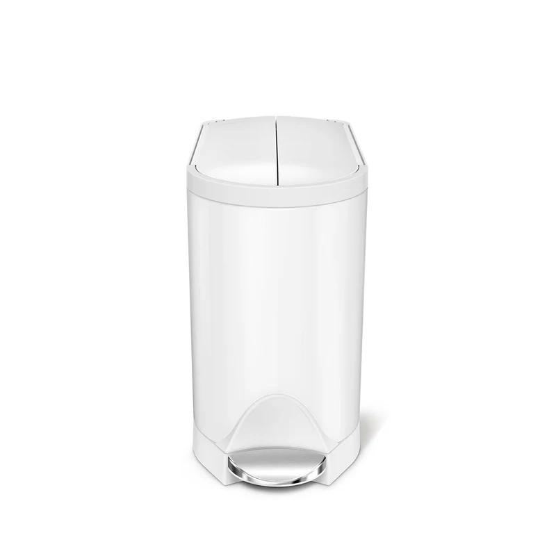 poubelle papillon à pédale 10 L, acier bronze foncé