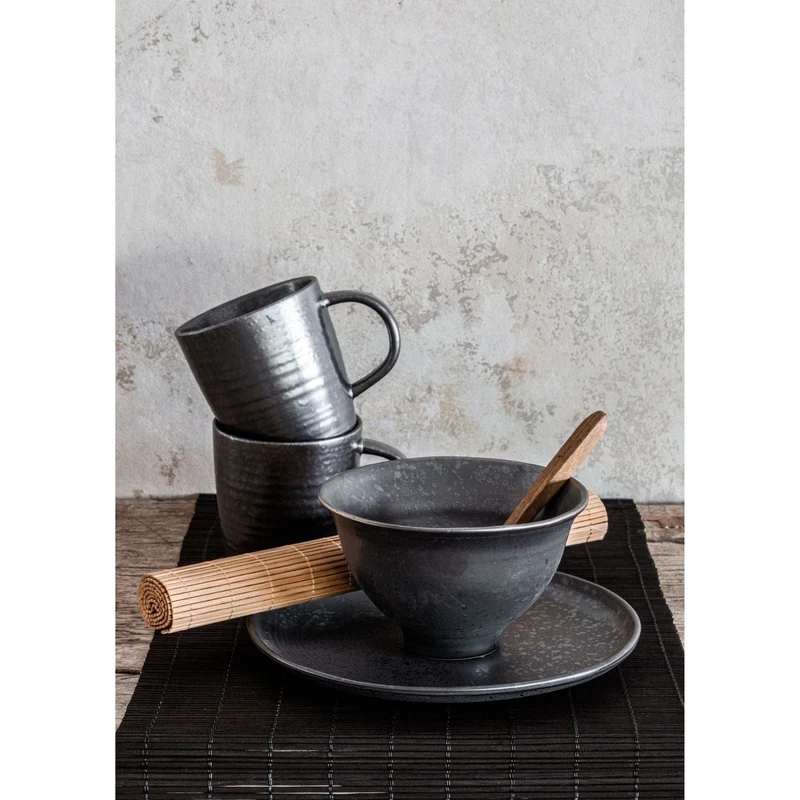 Pion Stoneware Lunch Plate | Black 21.5x3cm