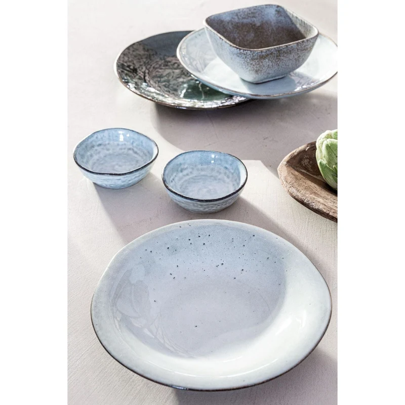 Rustic Soup Plate | Grey/Blue