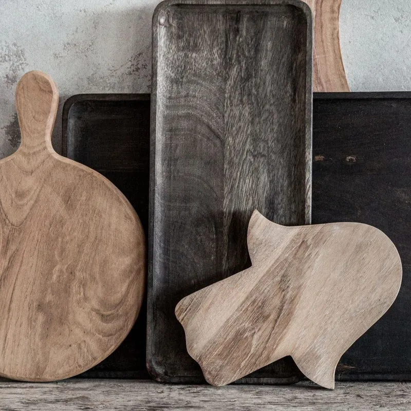 Round Teak Cutting Board With Handle | 21 cm